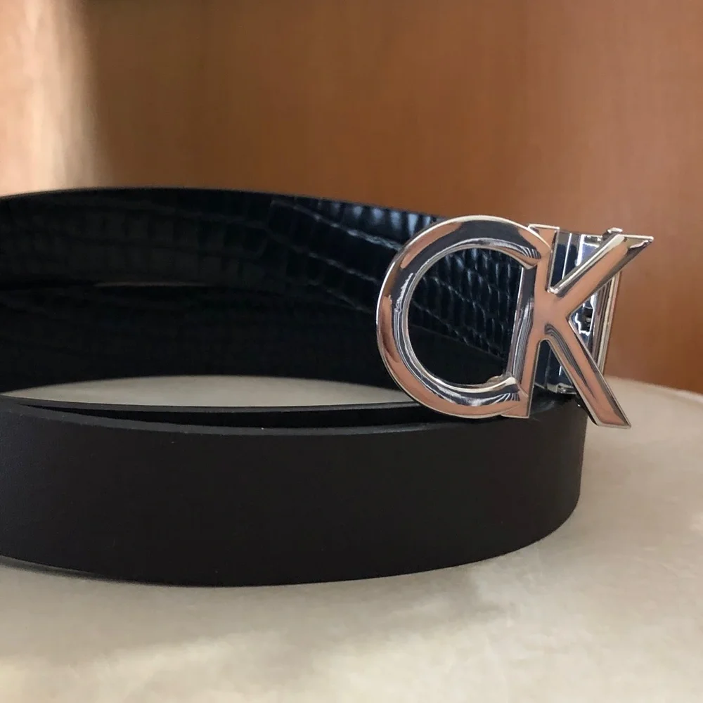 Calvin Klein double side  Belt with Silver CK Buckle